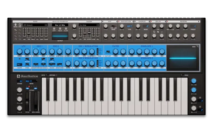 GForce Novation Bass Station plugin synth basso