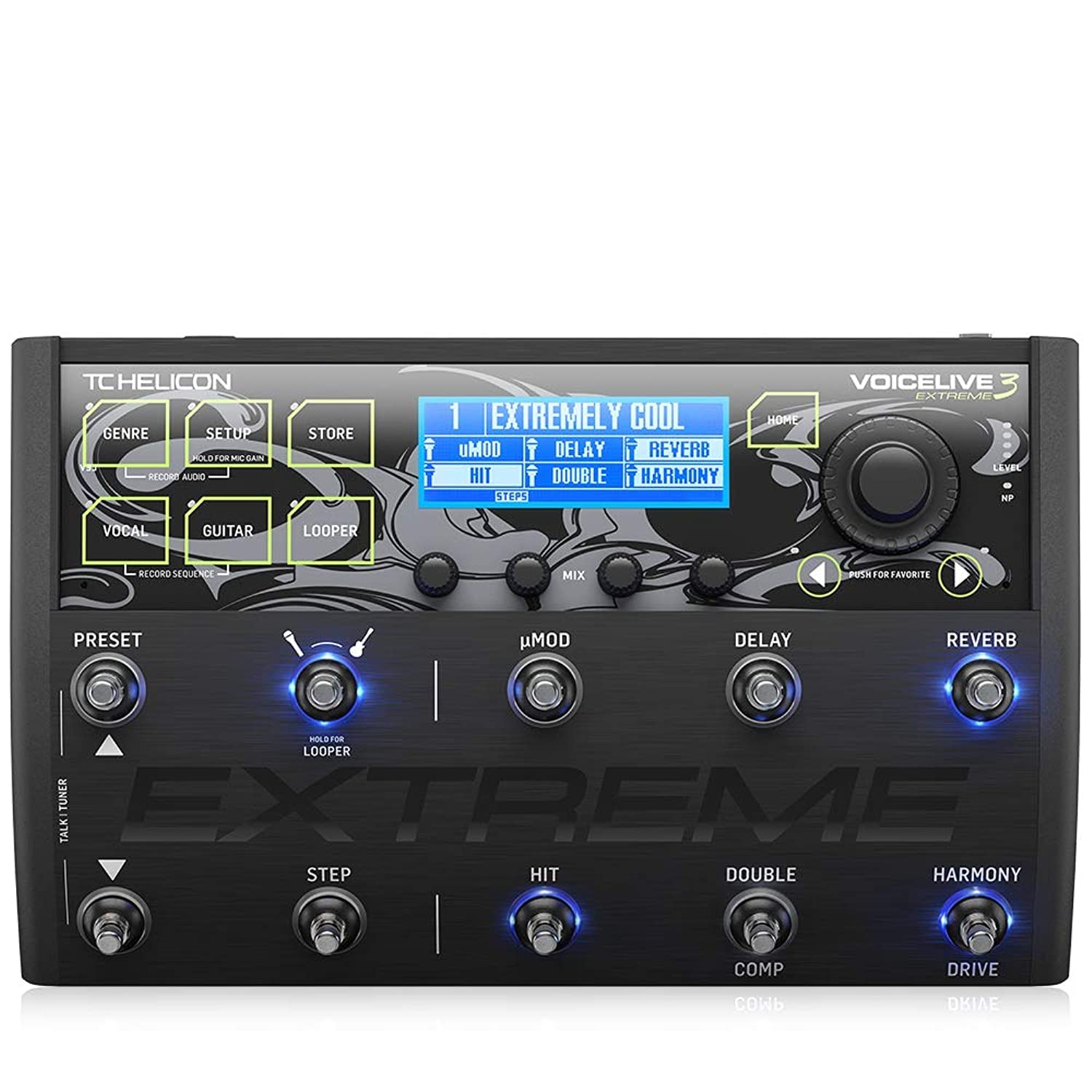 TC Helicon Play Acoustic pedale voce chitarra 3 pulsanti BodyRez