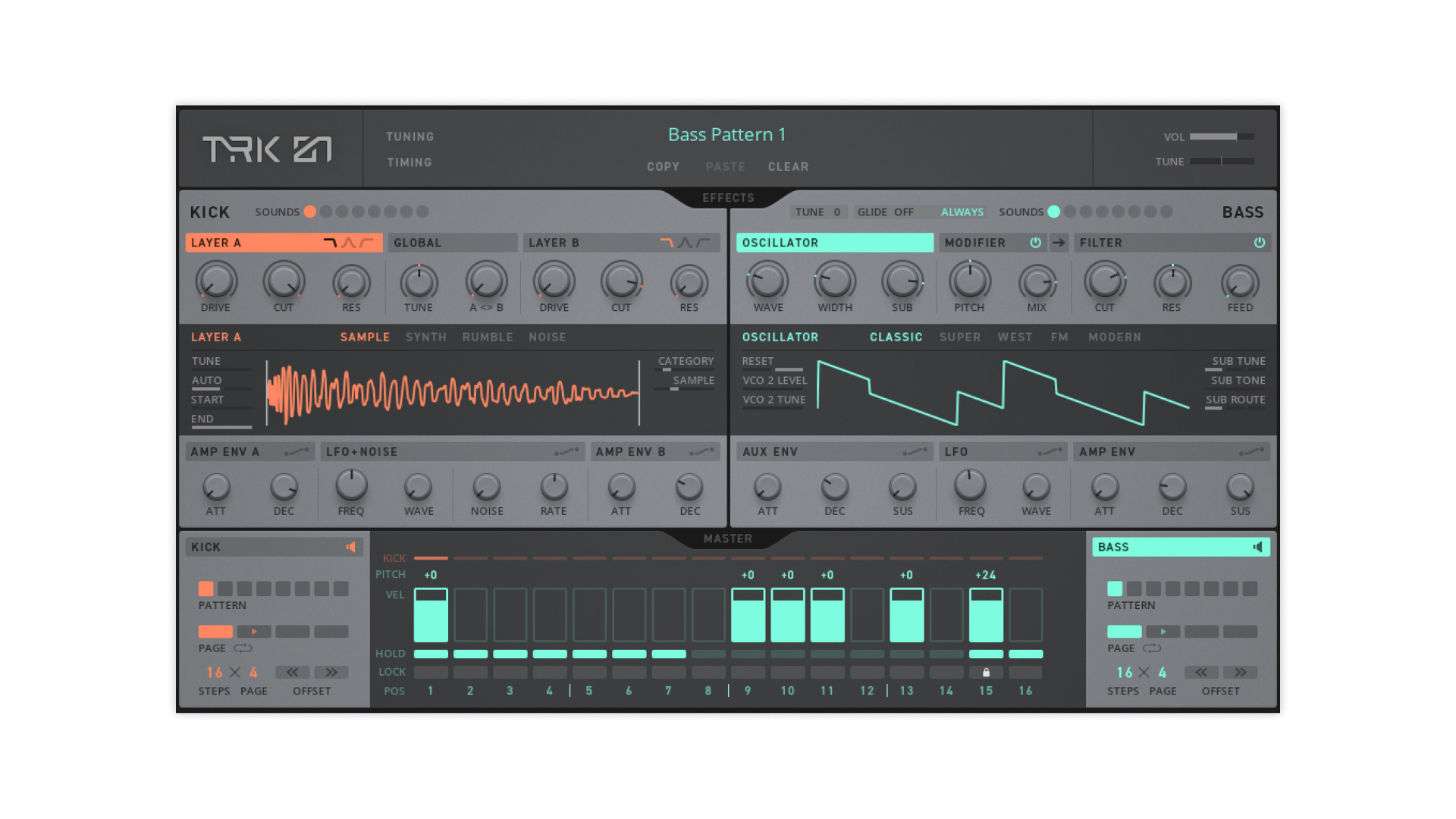 Native Instruments TRK-01 sintetizzatore basso e cassa