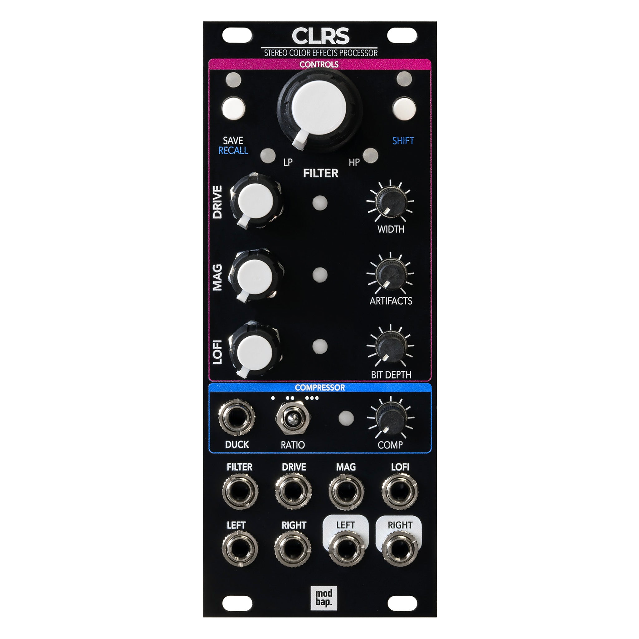 Modbap CLRS modulo eurorack stereo 10HP filtro DJ