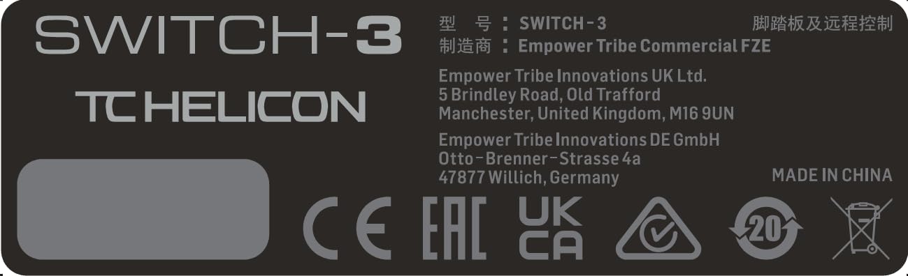 TC Helicon Switch-3 pedale footswitch 3 interruttori