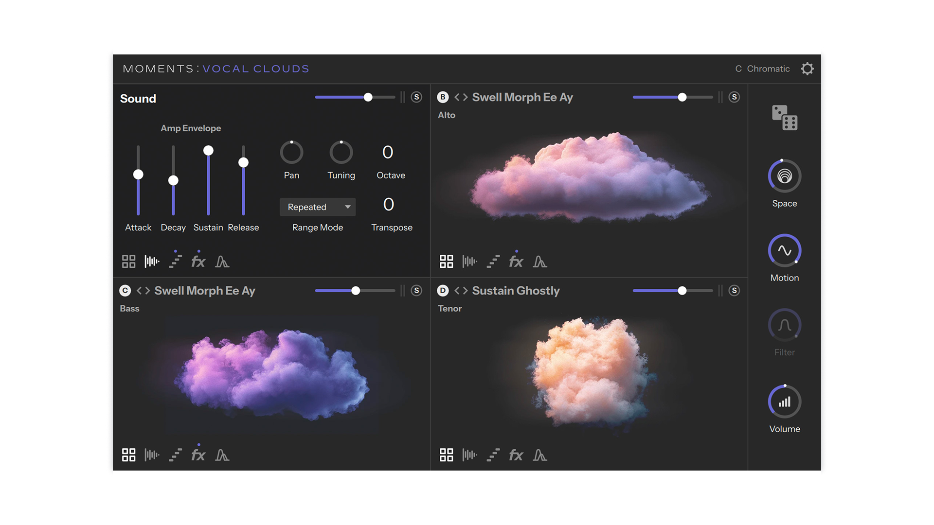 Komplete Kontrol Moments Vocal Clouds strumento vocale cinematico