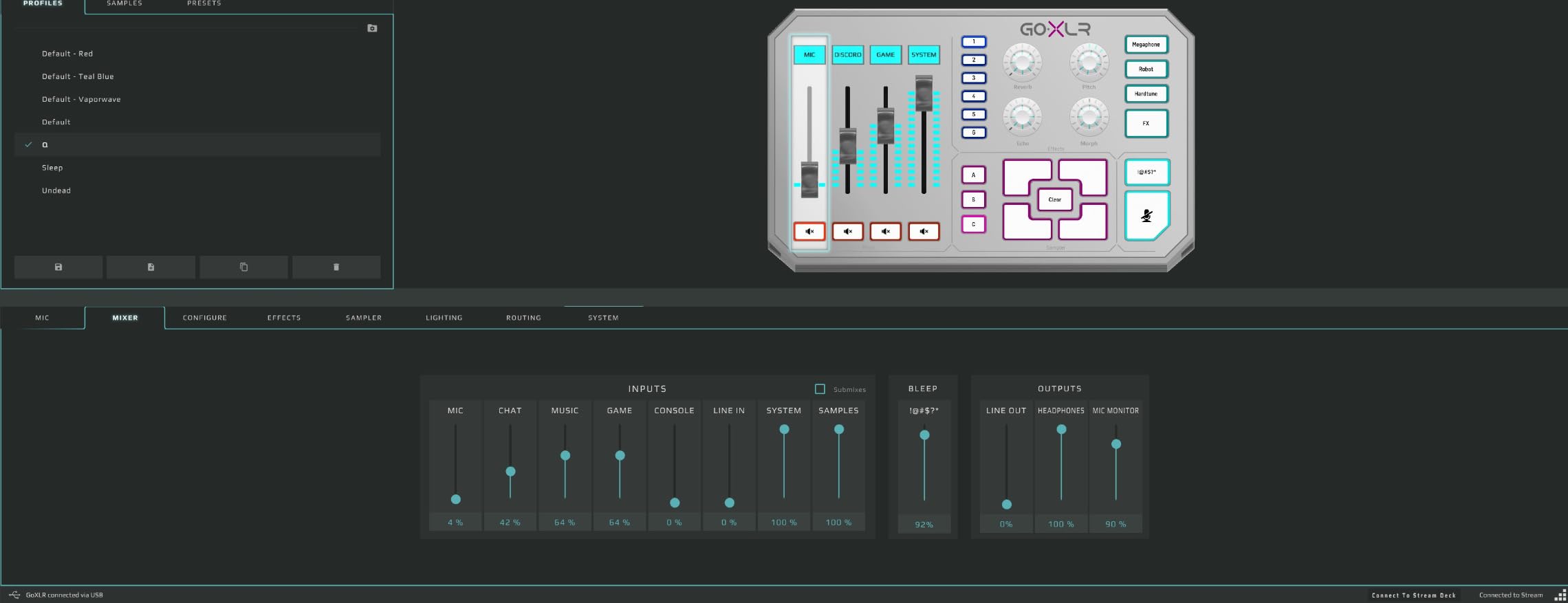 TC Helicon GoXLR mixer streaming bianco 4 canali