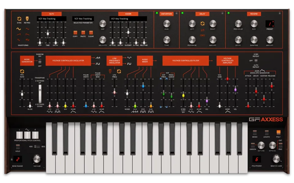 GForce Axxess sintetizzatore plugin analogico