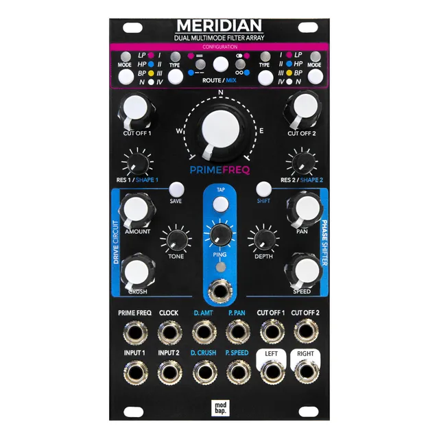 Modbap Meridian modulo eurorack stereo 14HP filtro doppio
