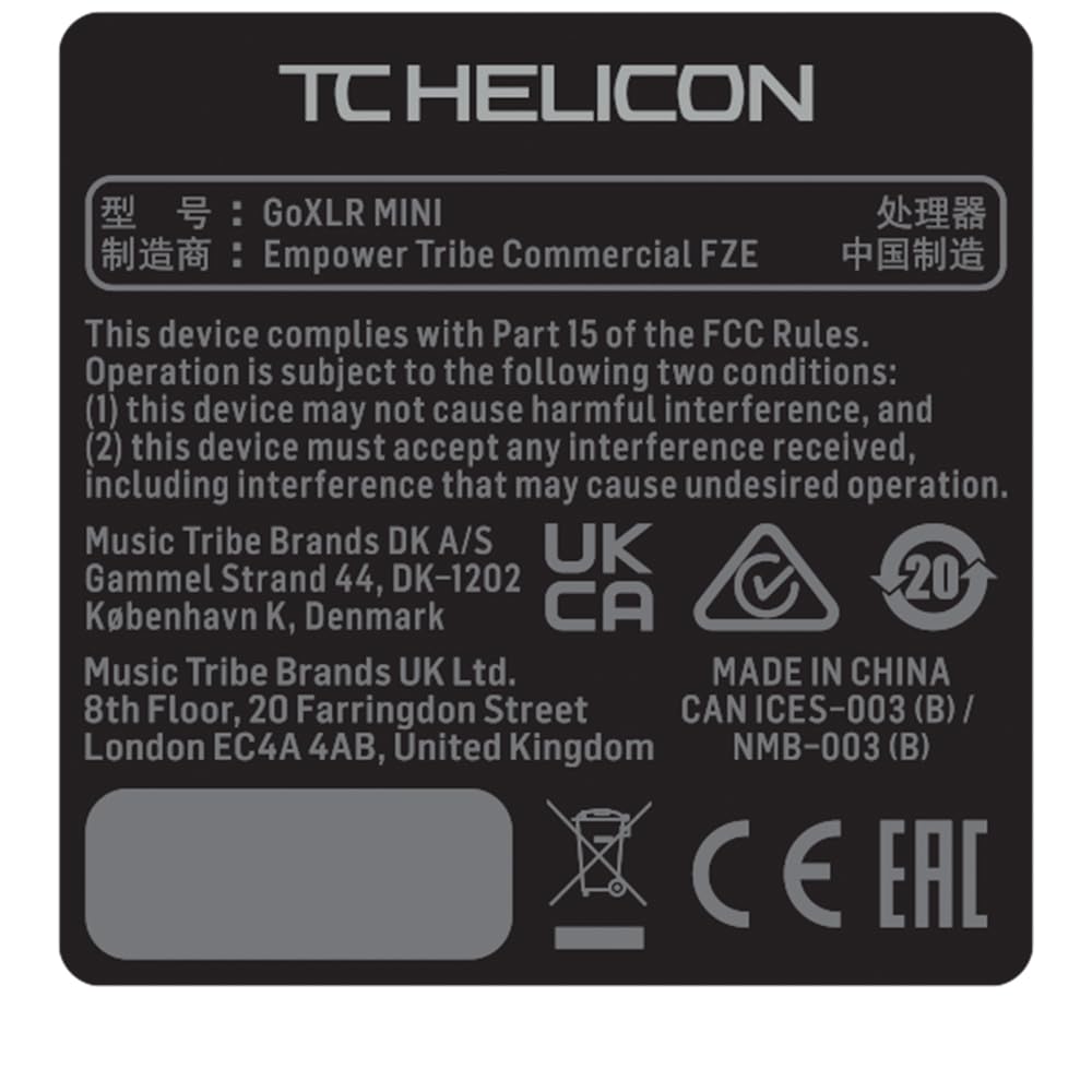 TC Helicon GoXLR MINI-WH mixer streaming bianco preamp Midas