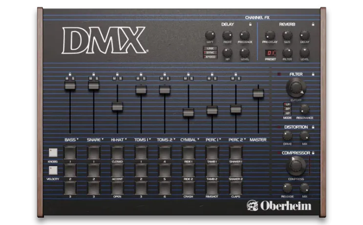 GForce Oberheim DMX drum machine virtuale anni 80