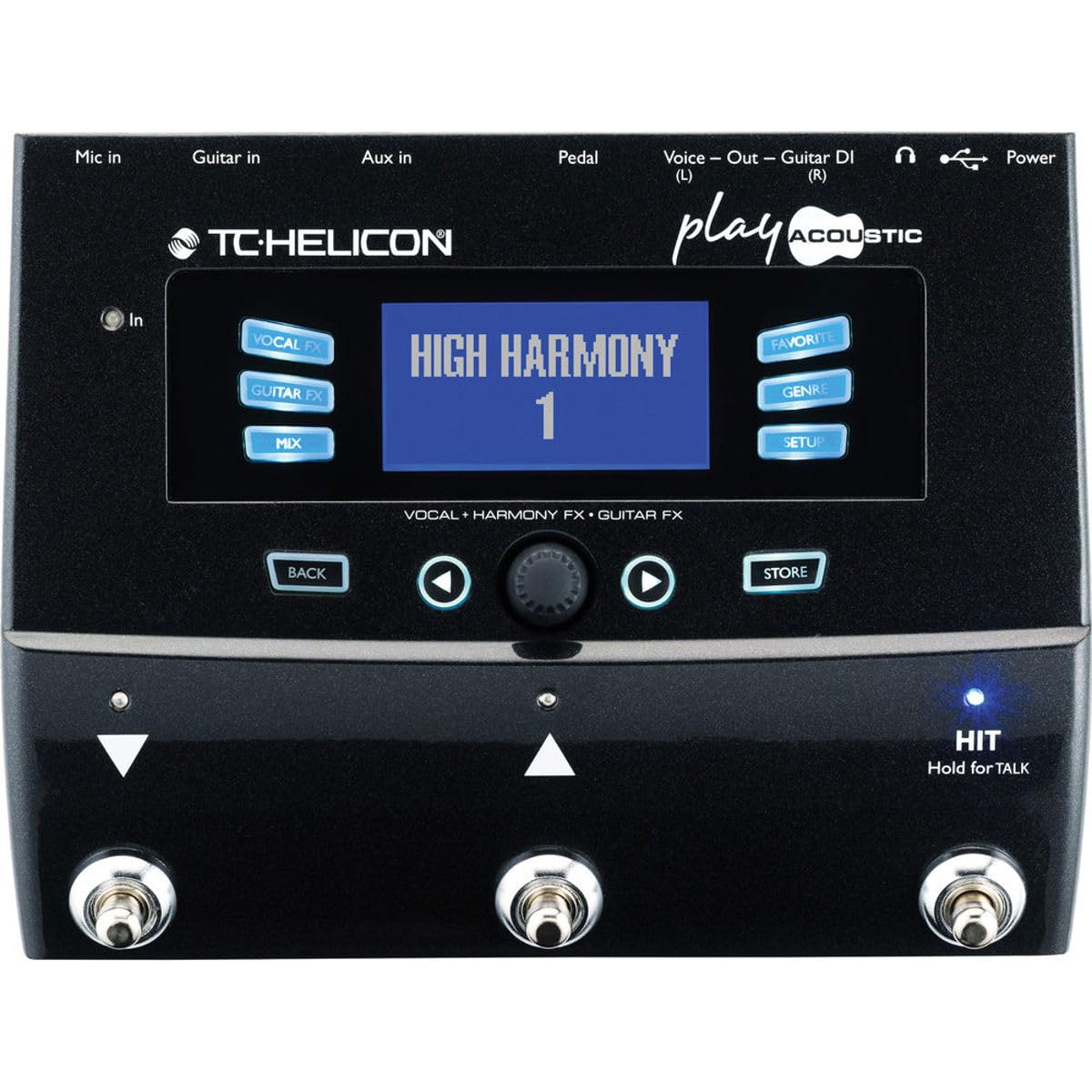 TC Helicon Play Acoustic pedale voce chitarra 3 pulsanti BodyRez