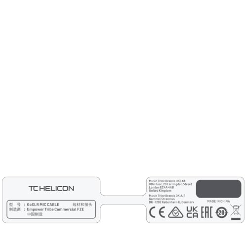 TC Helicon GoXLR MIC CABLE cavo XLR 3 m rame senza ossigeno