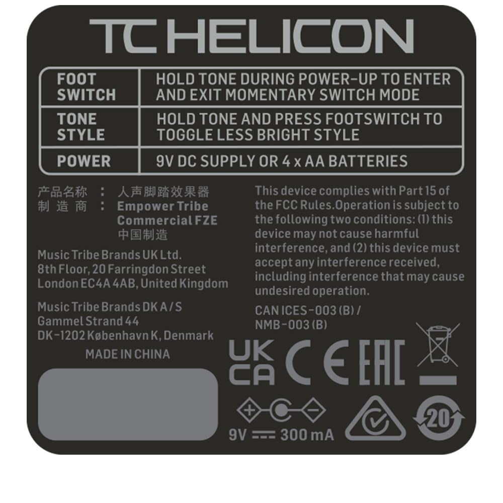 TC Helicon Talkbox Synth pedale voce e chitarra
