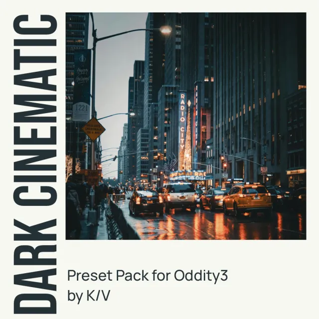 GForce Oddity3 Dark Cinematic preset K/V