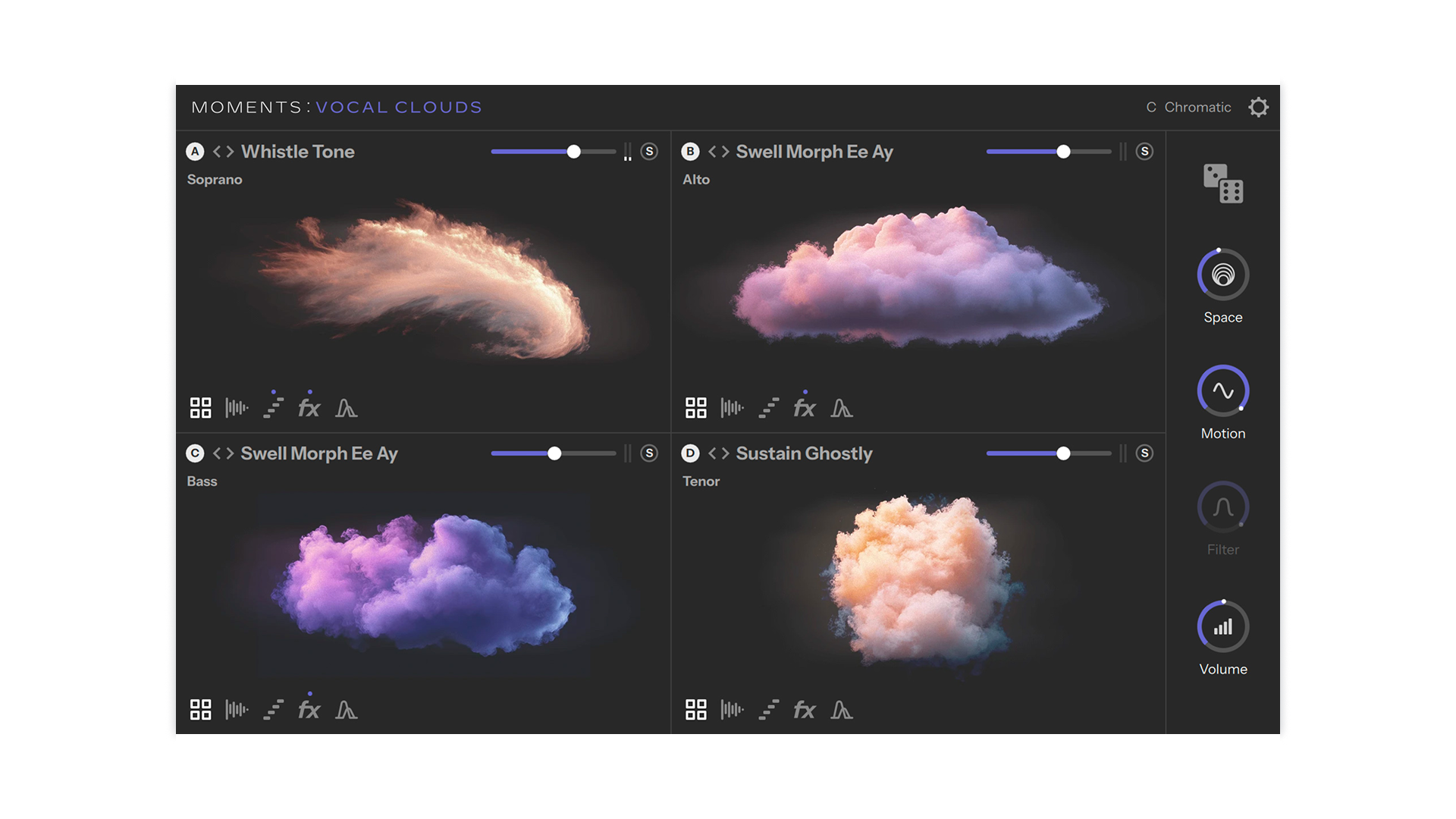 Komplete Kontrol Moments Vocal Clouds strumento vocale cinematico