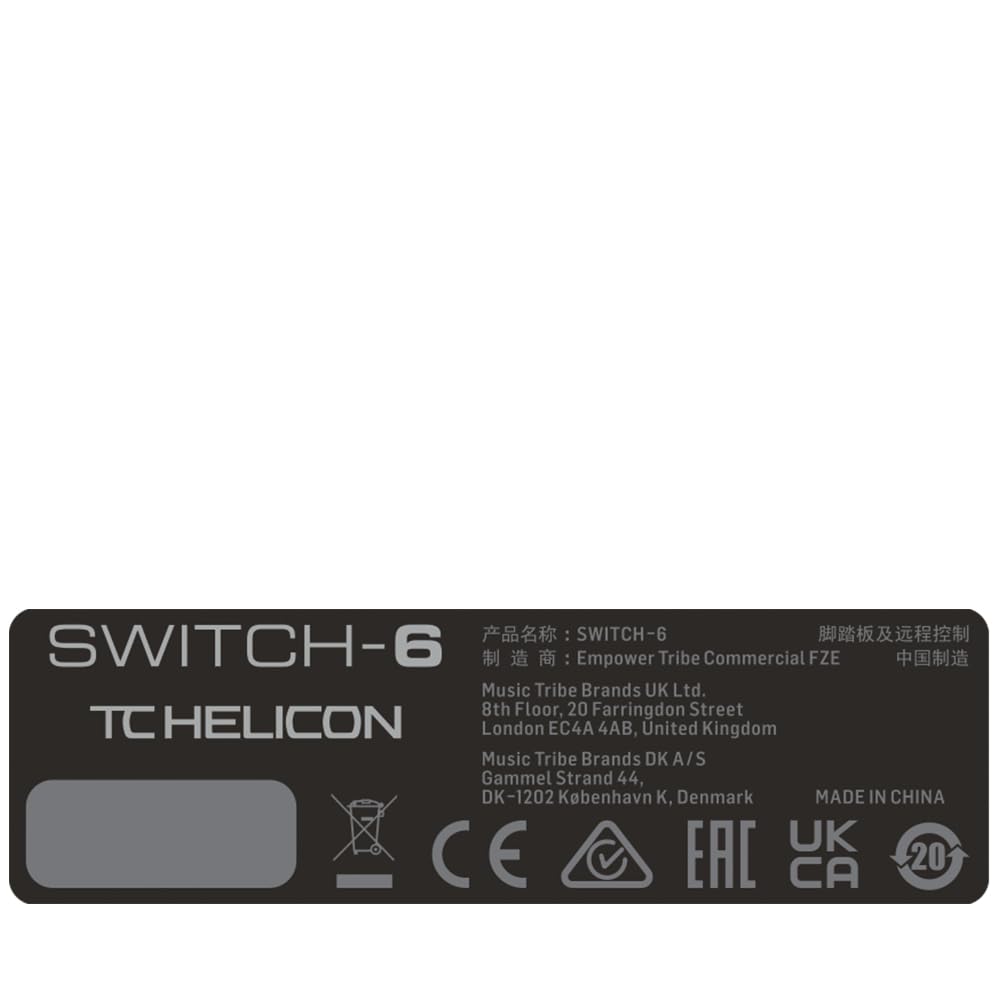 TC Helicon Switch-6 footswitch 6 interruttori con cavo TRS
