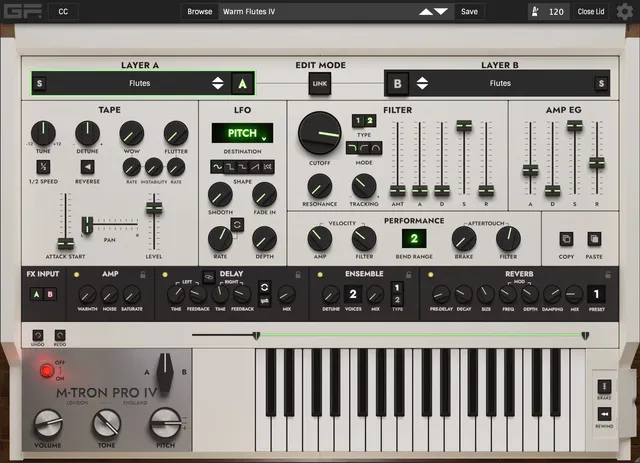 GForce M-Tron Pro IV strumento virtuale mellotron