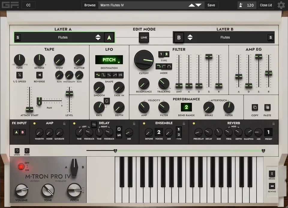 GForce M-Tron Pro IV strumento virtuale mellotron
