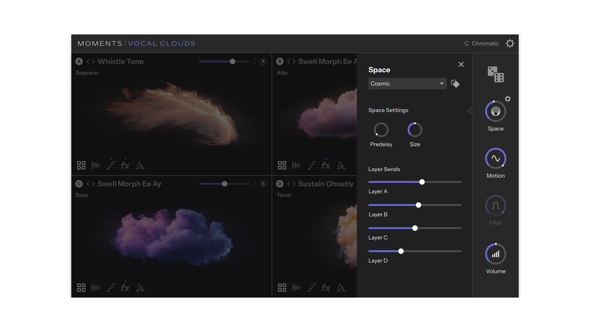 Komplete Kontrol Moments Vocal Clouds strumento vocale cinematico