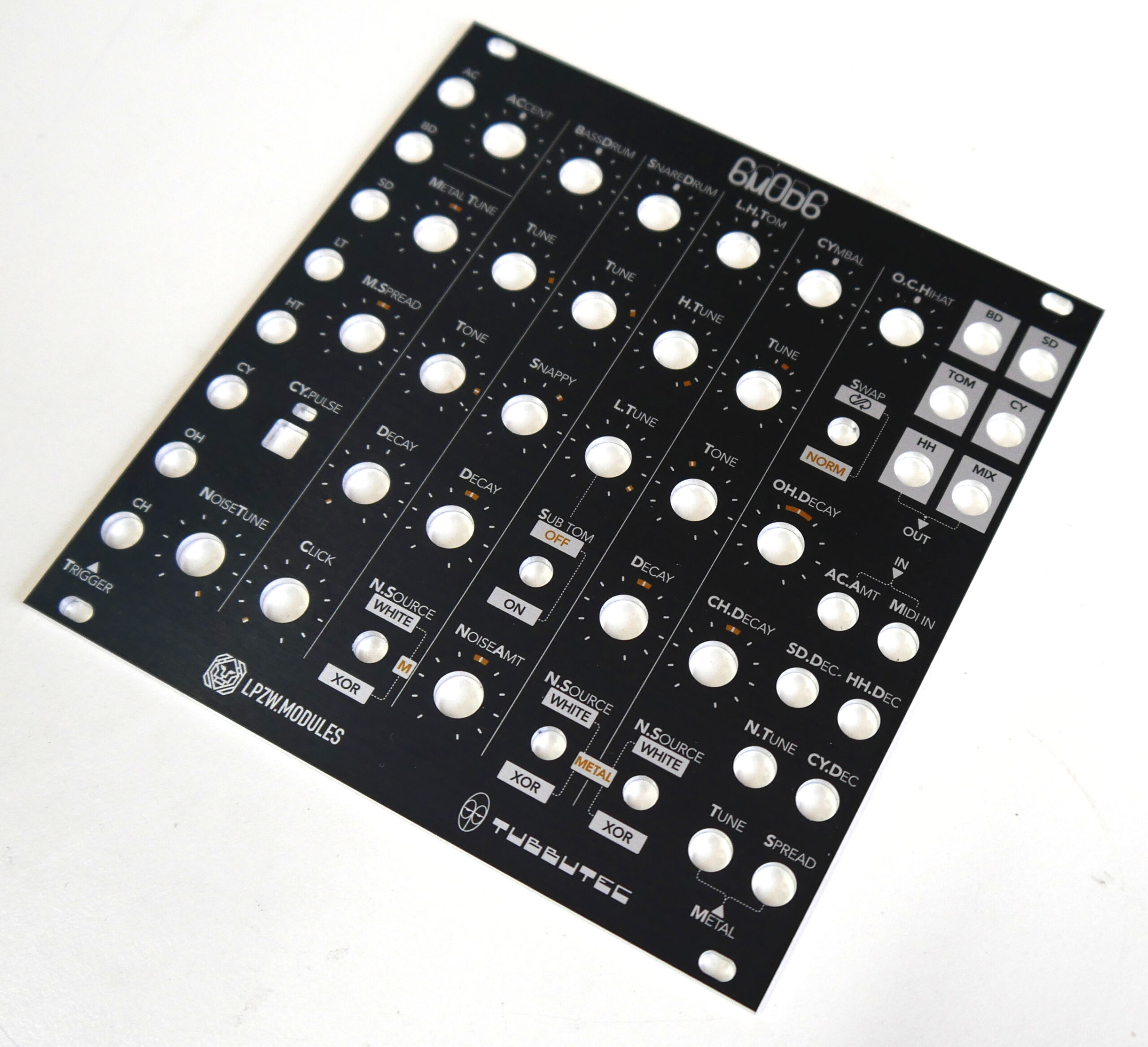 Tubbutec 6m0d6 pannello eurorack nero ricambio