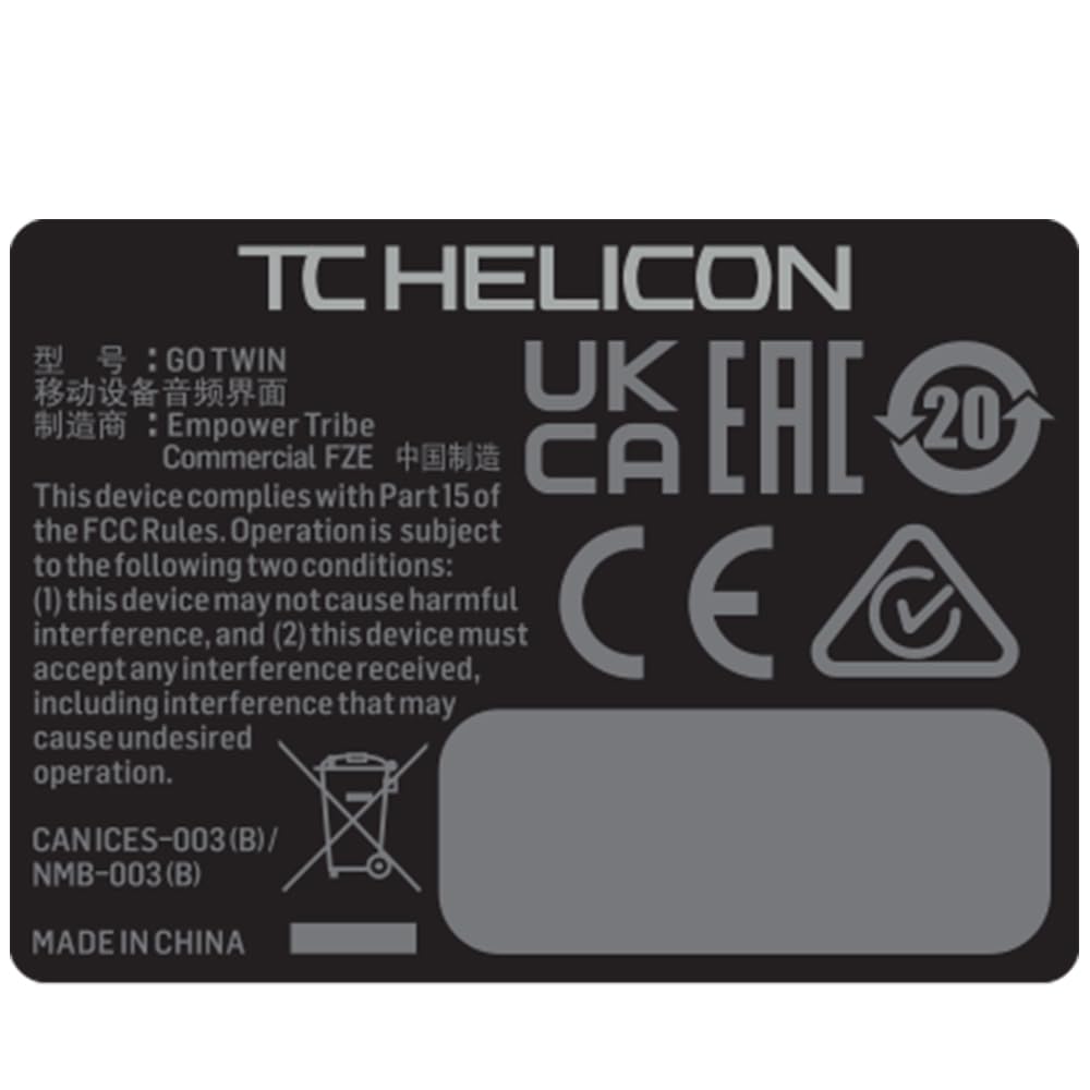TC Helicon Go Twin interfaccia audio mobile 2 canali