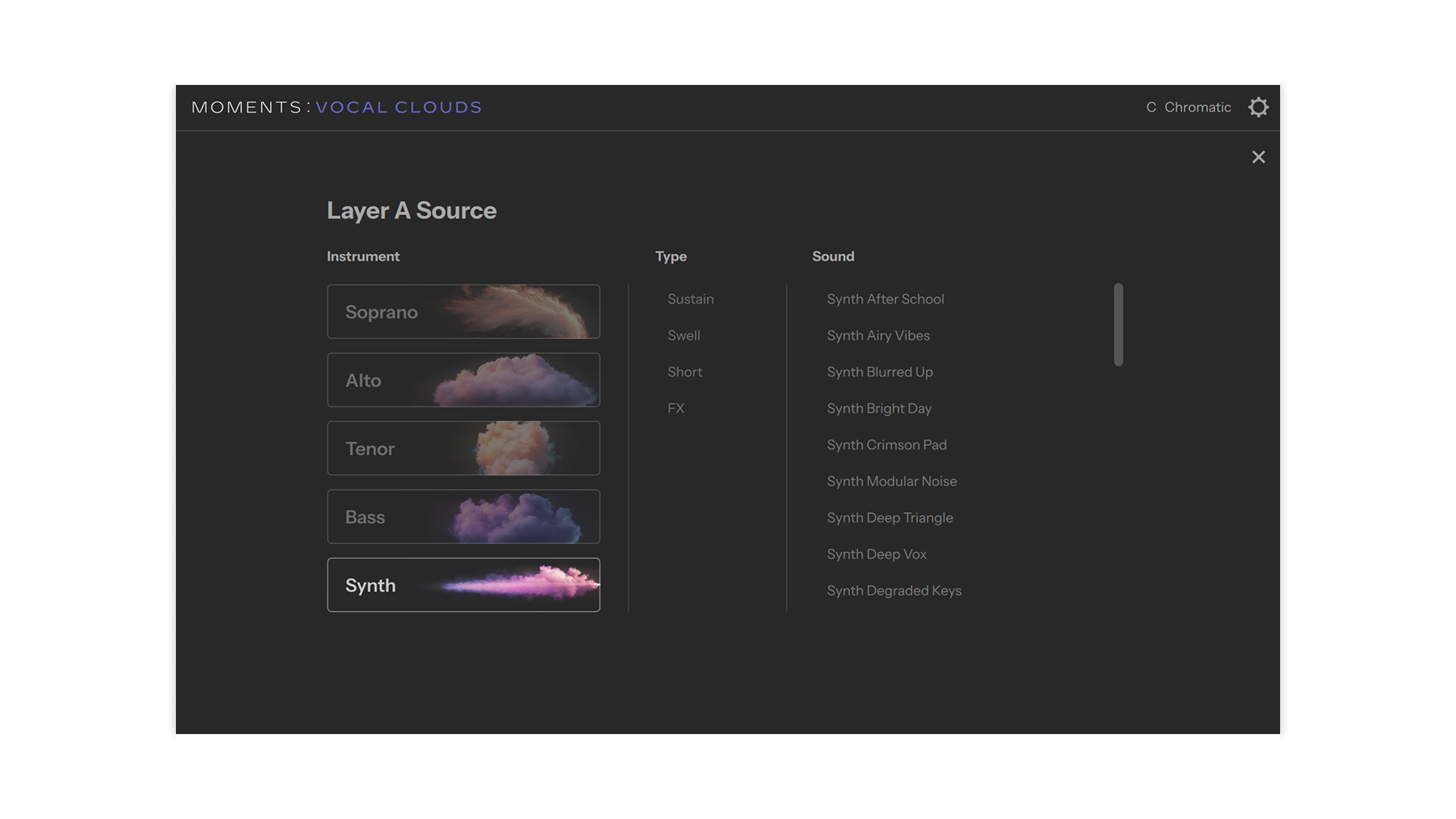Komplete Kontrol Moments Vocal Clouds strumento vocale cinematico
