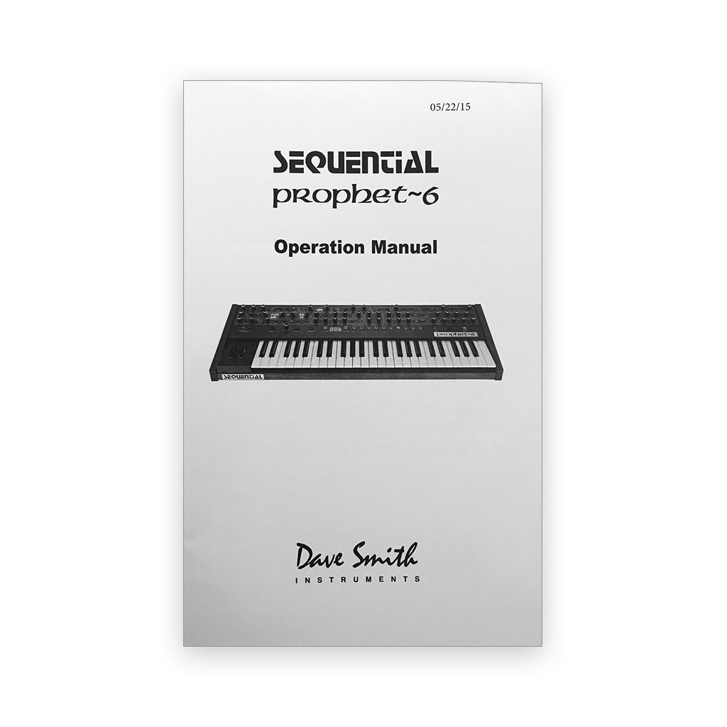 Sequential Prophet-6 manuale cartaceo originale