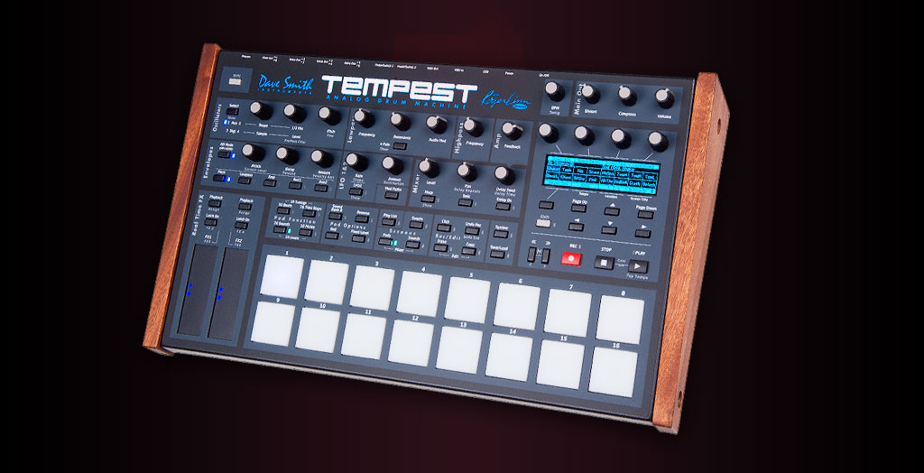 Sequential Tempest drum machine analogica performance